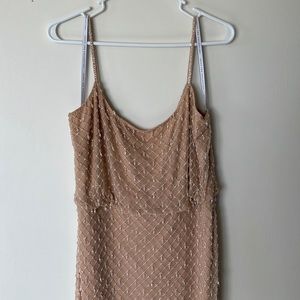 Jenny Yoo Peach Beaded Dress